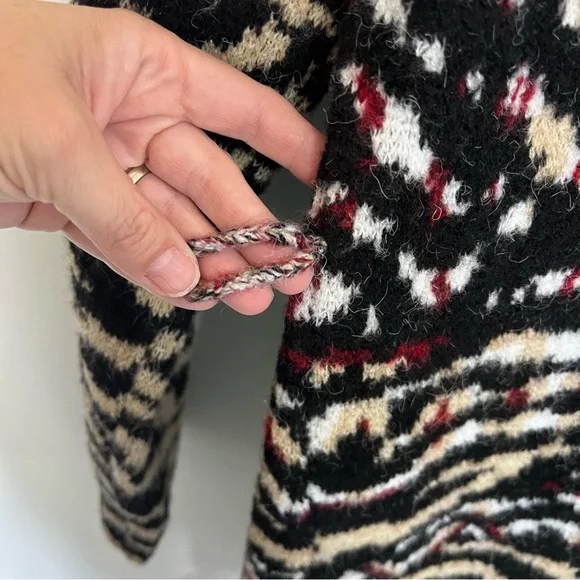 By Anthropologie Paloma Fringed Animal Print Cardigan Sweater - Picture 14 of 16